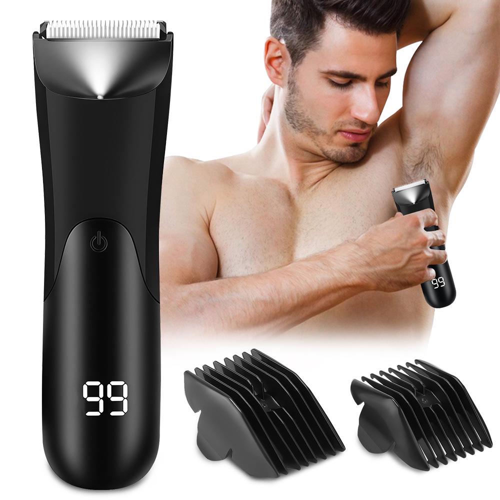 Rechargeable Smart Digital Display Men's Electric Shaver with Ceramic Blades for Whole Body