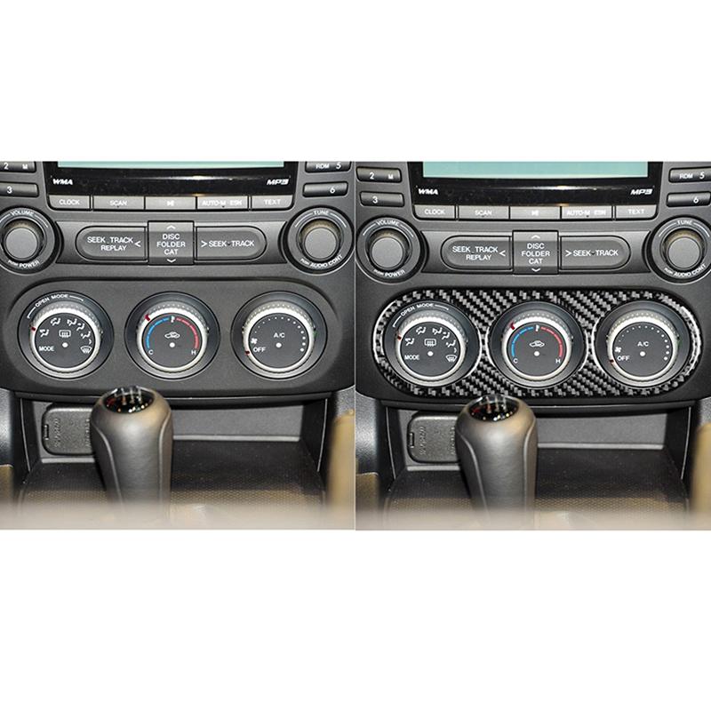 Für Mazda MX-5 Miata 2009-2015 1 PCS Real Carbon Fiber AC Console Trim Auto Innen Zubehör Auto Innen