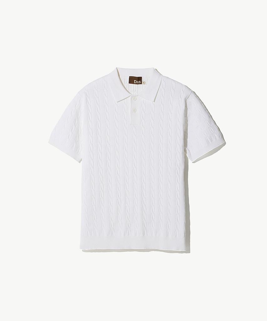 STCO Diems Cable Collar Knit Ivory (Classic Fit)_Dktwb64Csi