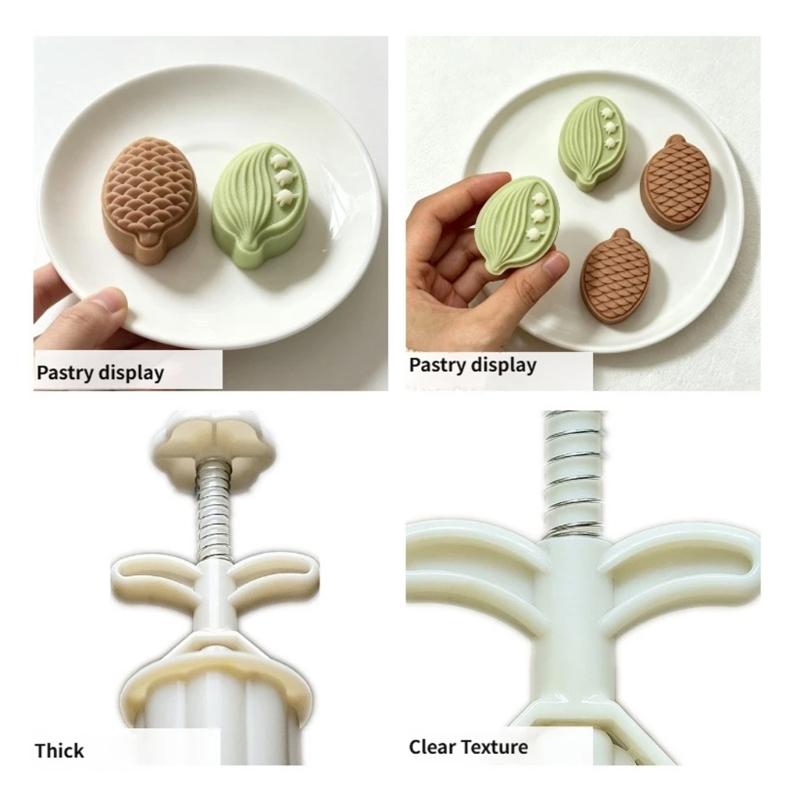 Moon Festival Festival DIY Hand Pressure Moon Cake Mould 30G/50G Moon Cake Molds (1 Molds 2 Stamps) DIY Pastry Tool Set