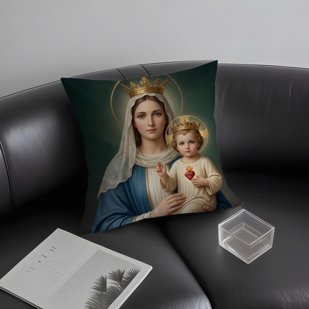 Saint Mary Hot Cushion Cover Pillowcase Ultra Soft Skin Friendly Fabric Cloud Like Comfort & Concealed Zipper