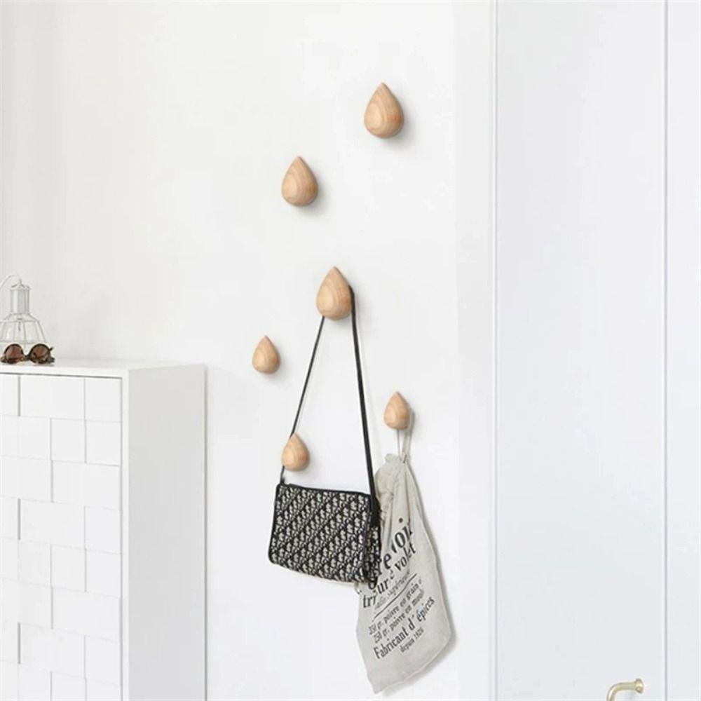 Versatile Use Multi-Purpose Wooden Wall Hooks Nordic Natural Wood Wall Coat Hook Rustic Style Solid Wood Hook Home Decor