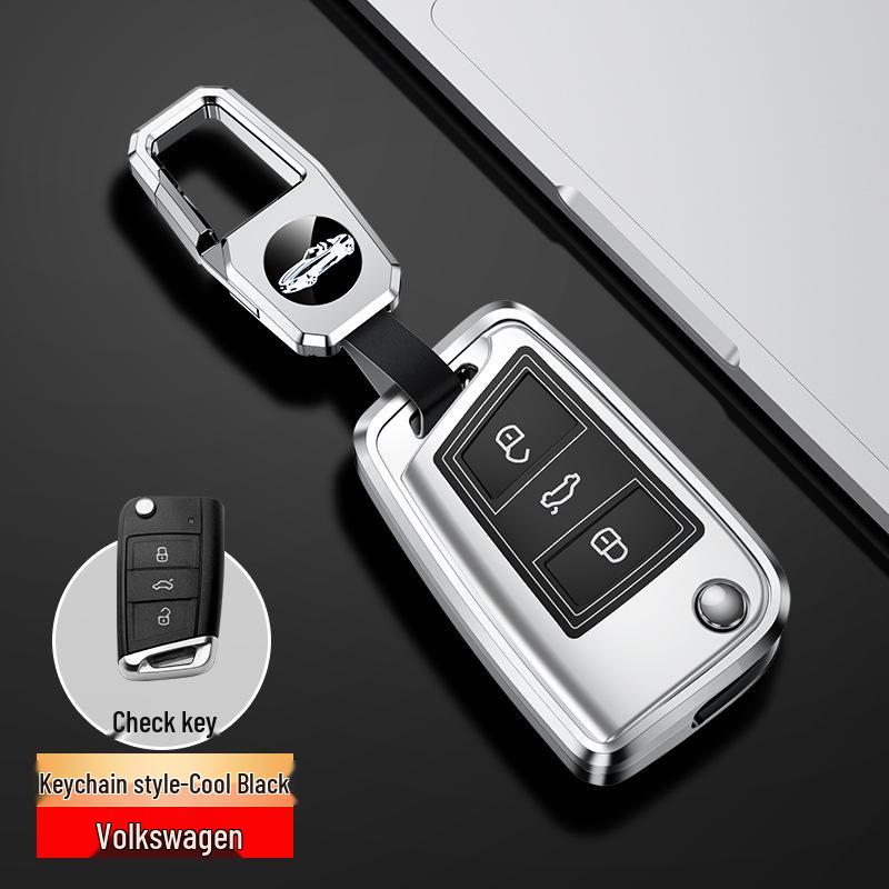 Volkswagen Car Key Case for Lavida, Bora, Tiguan, Santana, Sagitar, Polo, Jetta - Aluminum Alloy Cover