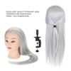 2 Colors Practice Head Mannequin Dolls Hair Salon Cosmetology Hairdressing Tool Light Gray