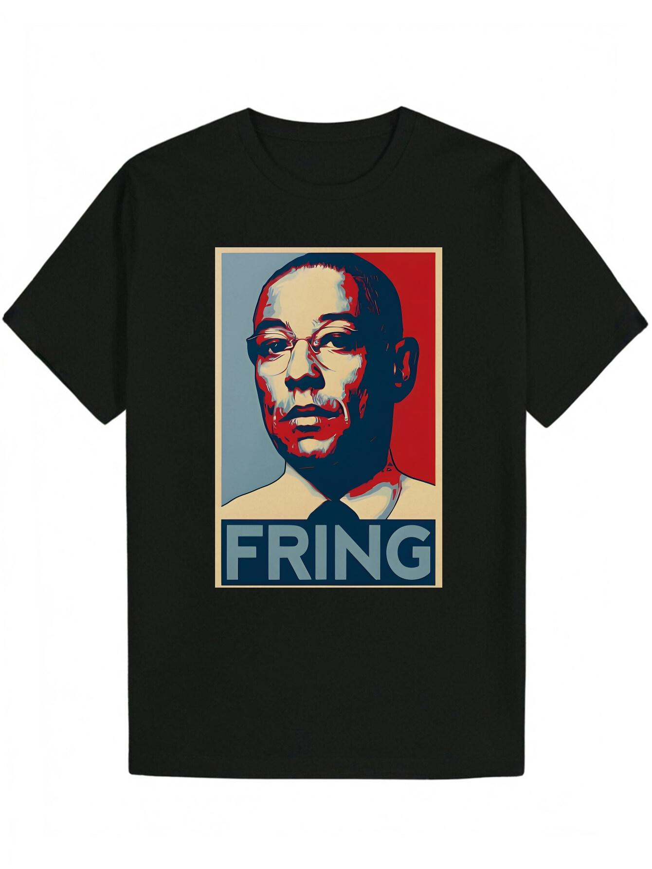 Graphic T-shirt - Bold Portrait Print with FRING Text XXXL