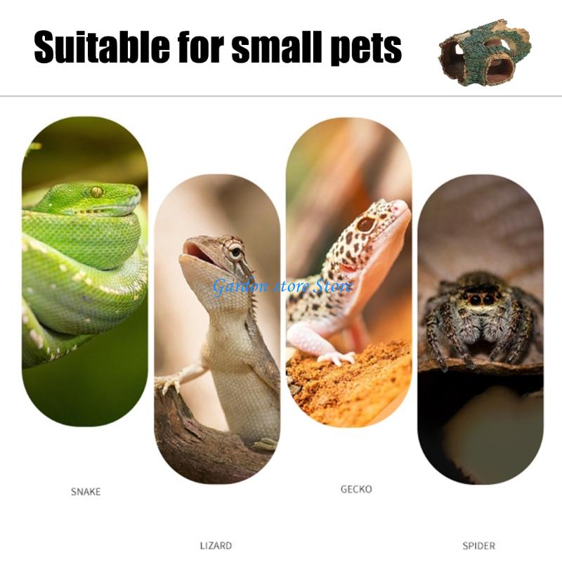 B0KB Life Like Tree Root Hideouts Cave Shelter Place With Basking Platform For Pet Lizards And Amphibians Fish Shrimp Hidings