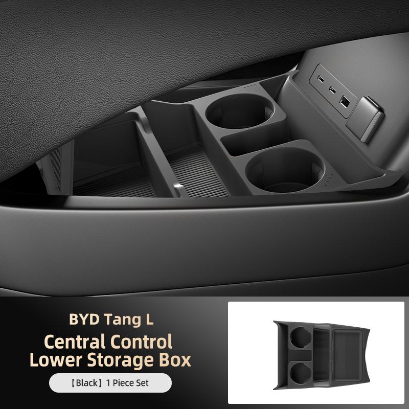 For 2025 BYD ATTO 8 Storage Box Center Armrest Hidden Box Cup Holder Organizer Interior Accessories