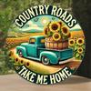 Vintage Metal Sign Country Roads Take Me Home Retro Wall Decor Bar 8x8 Inch
