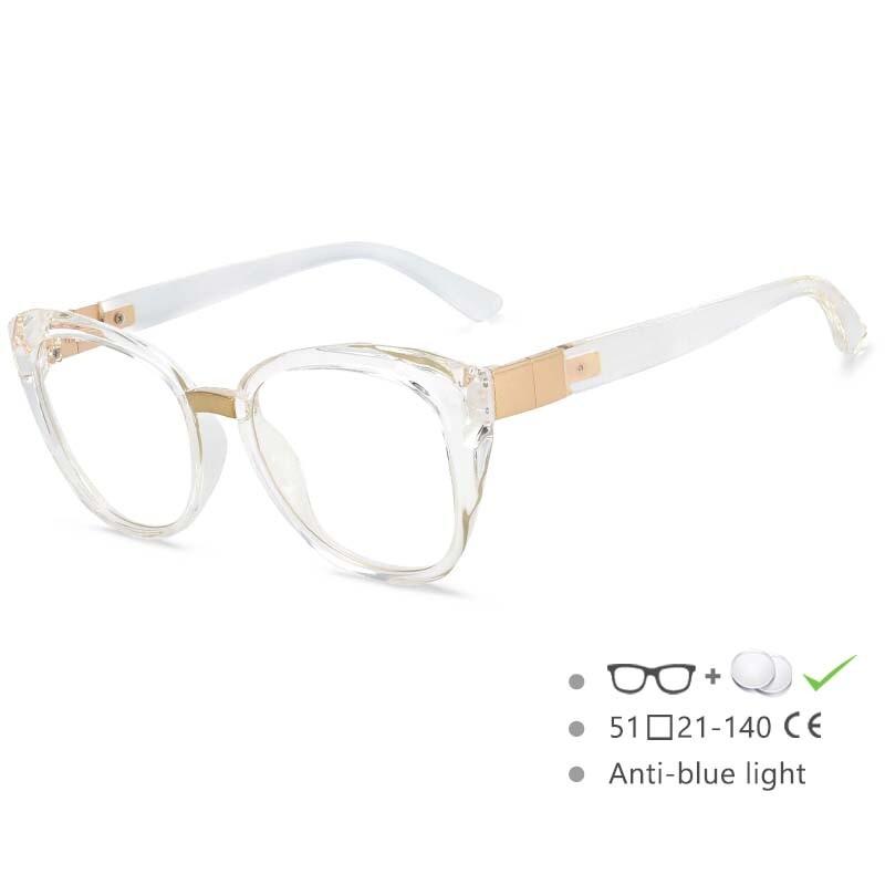 New Fashion Anti-Blue Light Reading Glasses Women Men Optical Computer Glasses  Black Cat Eye Glasses Frame