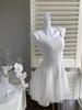 One Moment Waltz White Spaghetti Strap Dress - Women's Mesh Puffy Fairy Long Dress