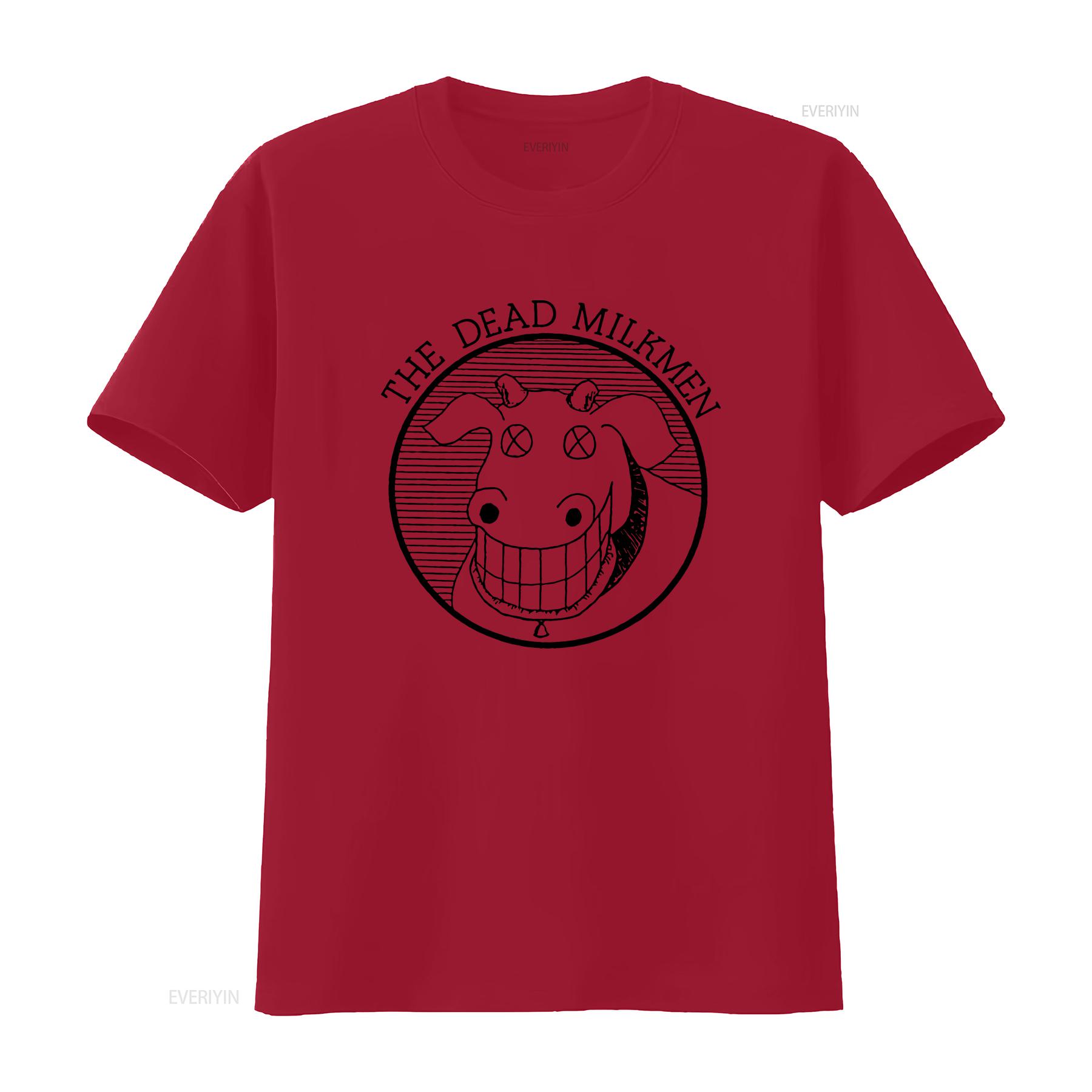 DEAD MILKMEN The Cow Logo on White T shirt NEW MEDIUM ONLY vintage Washed Breathable graphic homme streetwear Versatile S