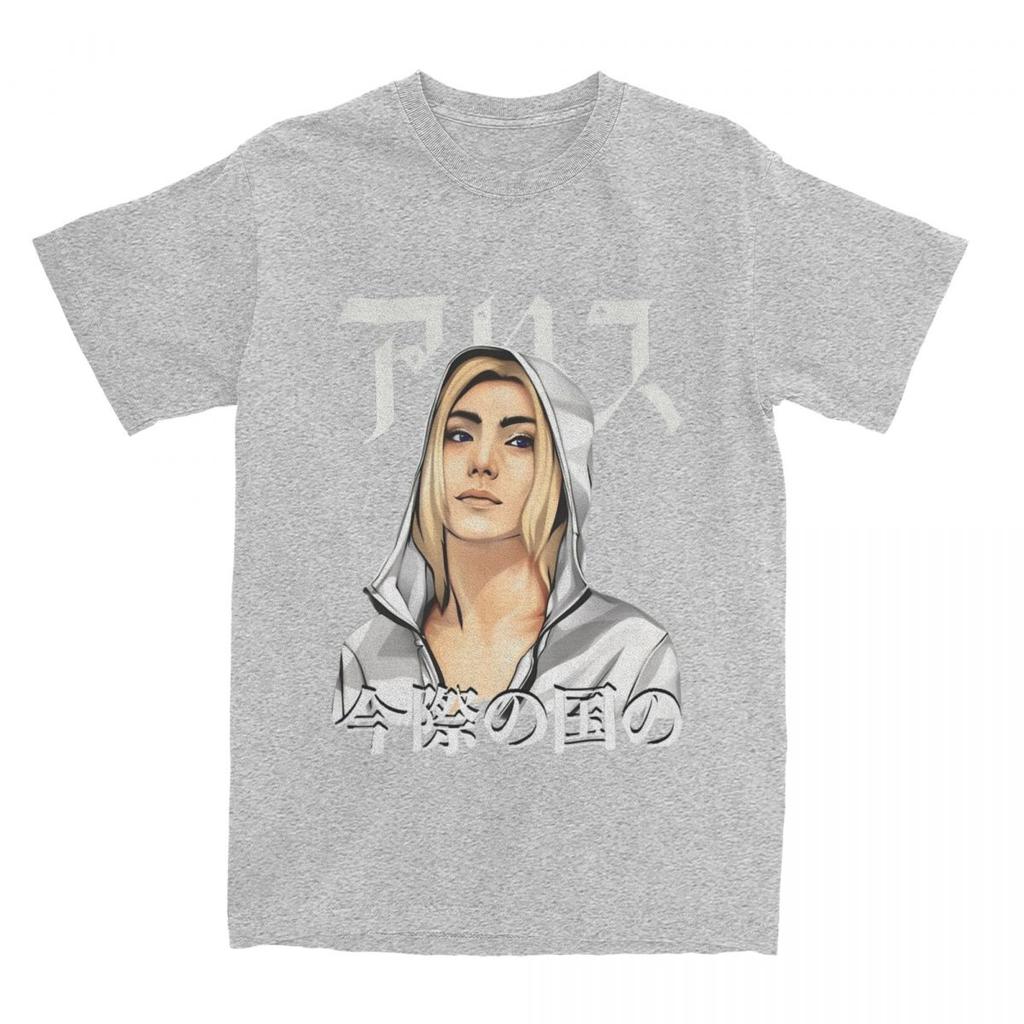 Haikyuu T-Shirt Alice im Borderland 100% Baumwoll-T-Shirts Japanischer Comic Film Neuheit T-Shirt für Männer Strand Kurzarm Kleidung