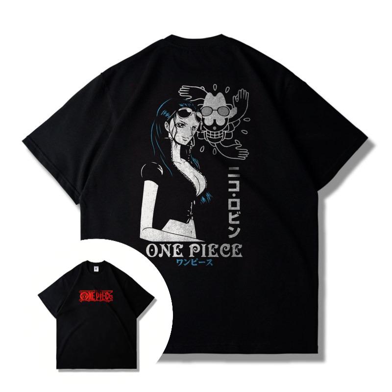 Japanese Anime Cartoon One Piece Themed Crew Leader Luffy Shortsleeved Tshirt for Men and Women Suitable for Summer