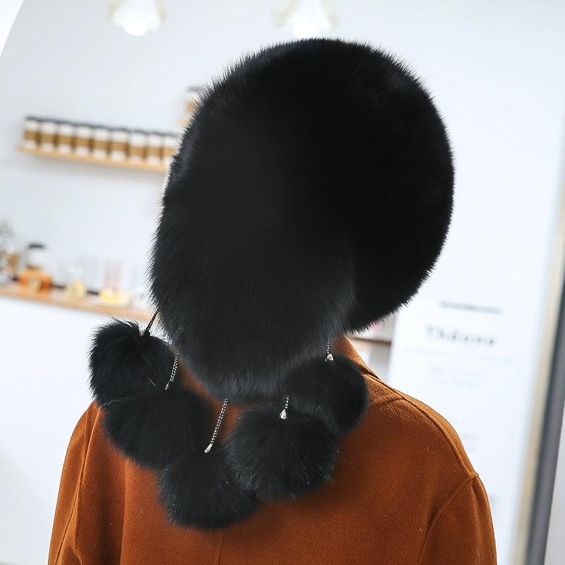 Fur Hat Female Winter Korean Version Tide Raccoon Hair Ear Protector Fox Hair Shawl Hat Outdoor Warm Bud Beret