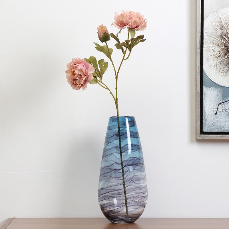 3 First Autumn Peach Peony Simulation Flower Wedding Home Living Room Decoration Fake Flower Simulation Plant Wall Flower Wall