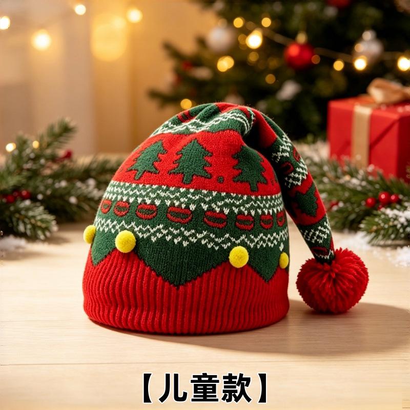 New Christmas Knitted Wool Hat Christmas Headgear Dress Up Hat Holiday Party Parent-Child Christmas Hat