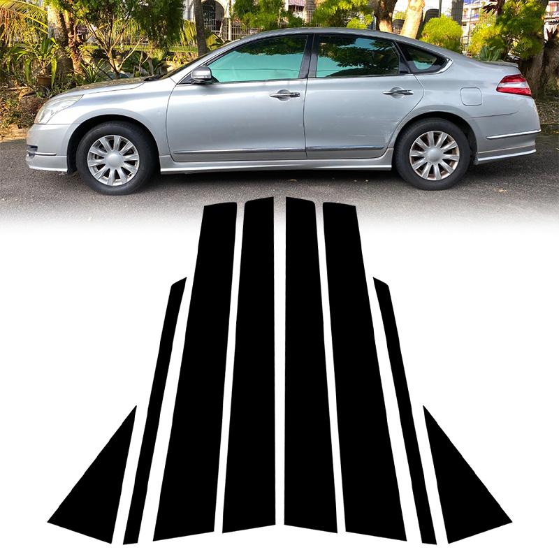 6Pcs Glossy Black Pillar Posts Door Window Trim Decoration Cover Stickers Styling For Nissan Altima 2008-2012