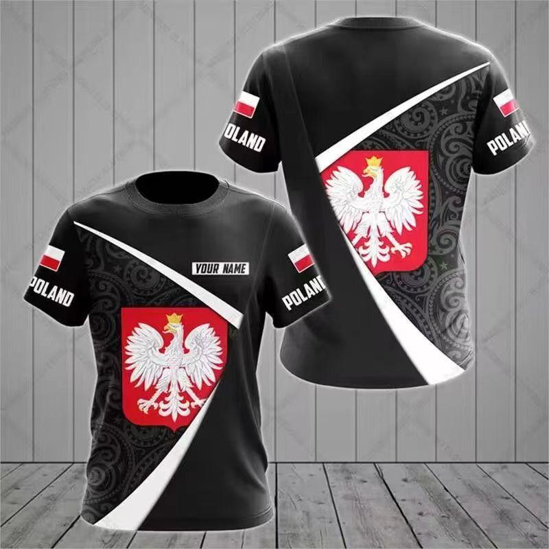 2025 new hot-selling Russian 3D short-sleeved T-shirt casual loose round neck Russian flag short-sleeved top T