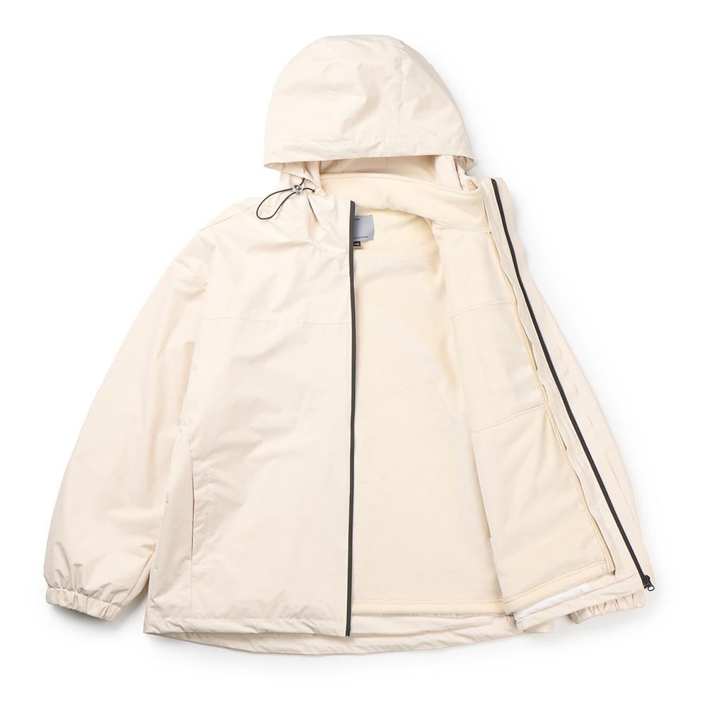 Hervino Convertible Fleece Layered Woven Jacket [Cream]