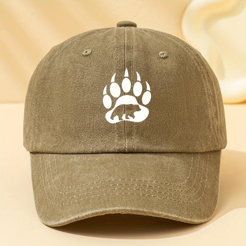 Cartoon Bärenpfote Aufdruck Baseballkappe Trucker Hat Herren Damen Paar Retro Frühling Sommer Lässig Outdoor Verstellbar Papa Hut brown