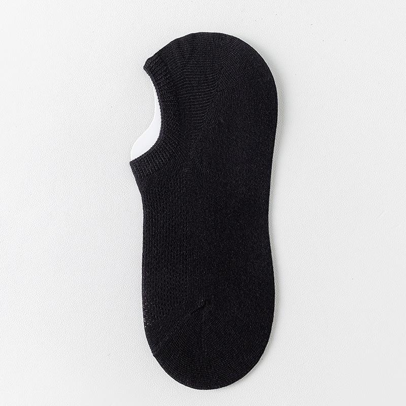 Men's Boat Socks, Solid-color Cotton Socks, Summer Shallow-mouthed Short Socks, Thin Mesh, Antibacterial and Deodorizing Solid-color Invisible Socks