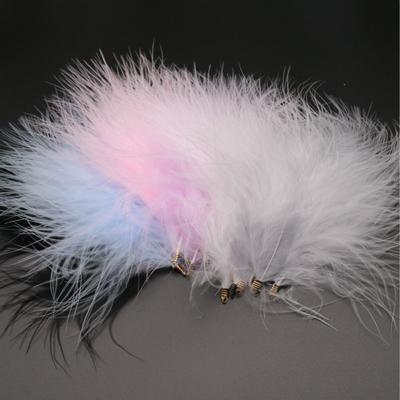 FeatherVelvet Feathers with Metal Clip Buckle, Turkey Plumas, DIY Feather Jewelry, Craft, Dream Catcher, Decoration Material, 10-12cm