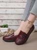 Women's Soft Sole Loafers: Comfortable, Non-Slip, Lightweight Slip-On Leather Shoes for Middle-Aged & Elderly