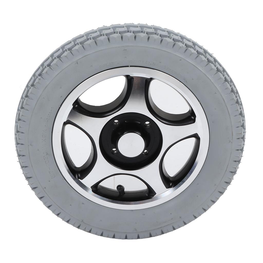 320mm Wheelchair Tire PU Inflatable Wheel Alloy Steel Hub Disabled Vehicle Rear Tyre 4 Hole