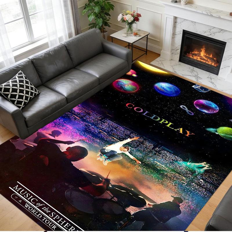 Crystal Velvet Rug Soft Non Slip Indoor Floor Mat Home DecorColdplay