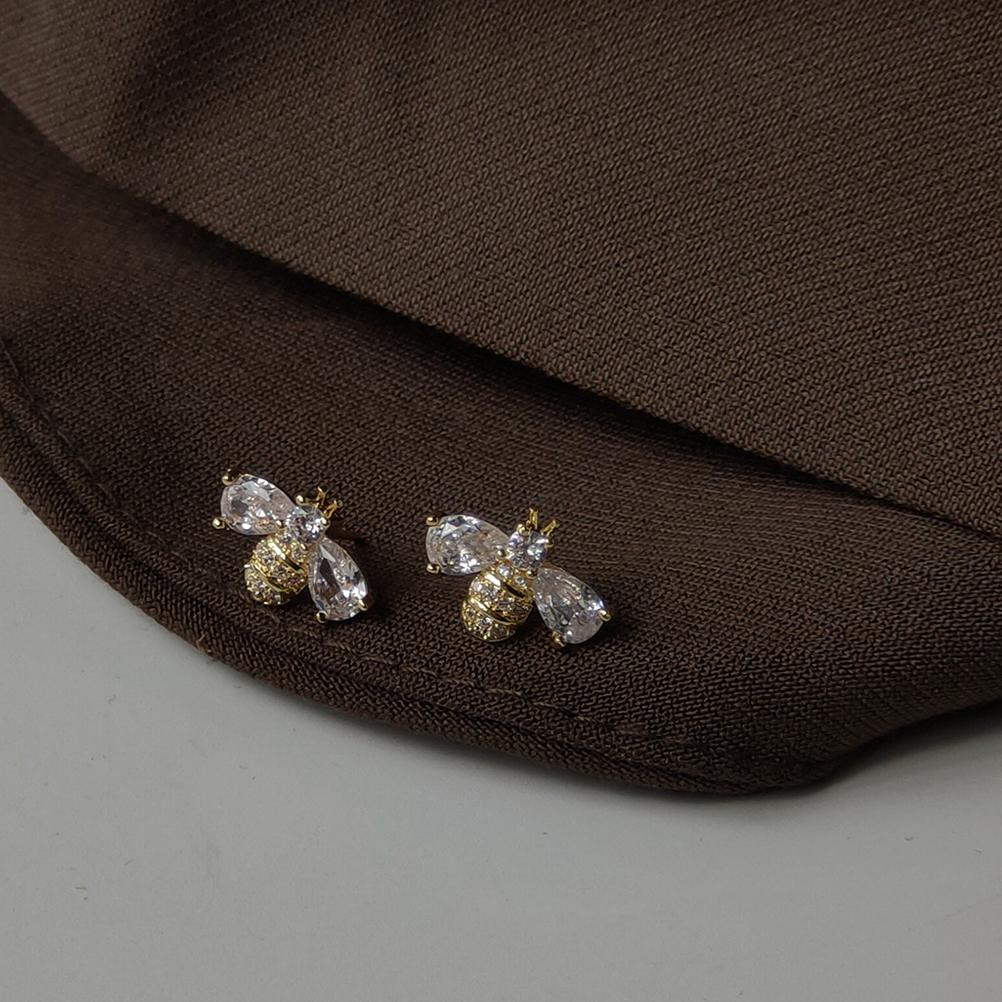Bee Stud Earrings Honey Bees Studs Earrings Handmade Jewelry Pushback Closure Earrings Minimalist Fashionable Gift for