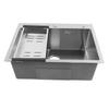 Kitchen Sink 304 Stainless Steel Top Mount Handmade Single Bowl Basin with Accessories for