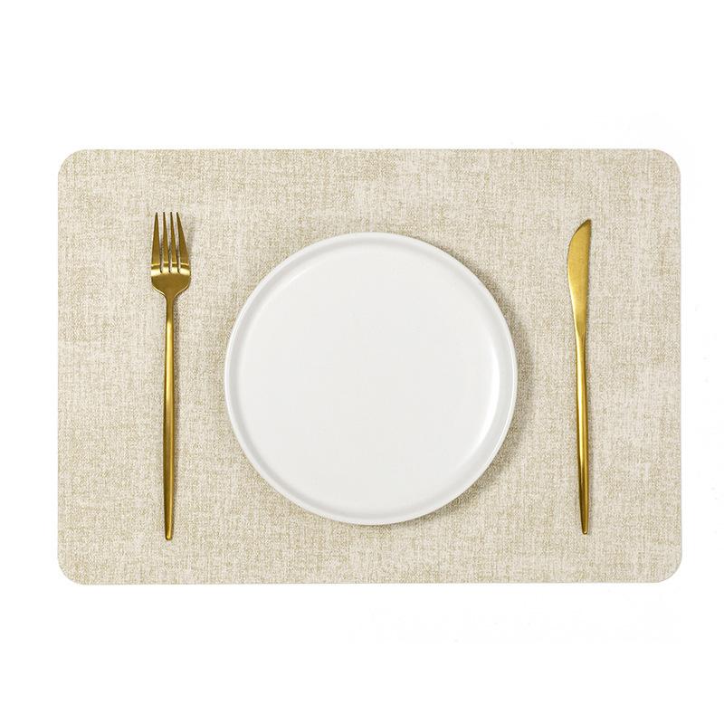 Nordic Retro PU Leather Placemats Waterproof OilProof Table Mats for Kitchen Dining Room Decoration
