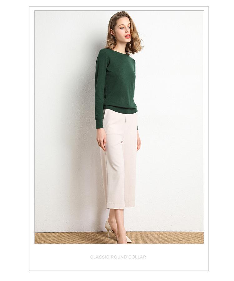 New Autumn Winter Women's Plus Size Round Neck Long Sleeve Knitwear Base Layer