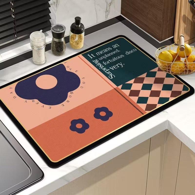 Super Absorbent Tableware Dish Drying Mats Desk Drain Pad Heat Resistant Counter Top Mat Non-slip Draining Placemat Kitchen
