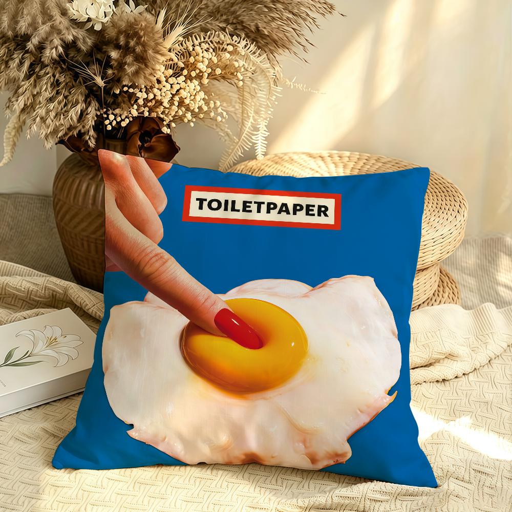Art TToiletPaperS cushion cover Soft Smooth Pillow Case Hidden Zipper Washable Decorative Couch Office Gift