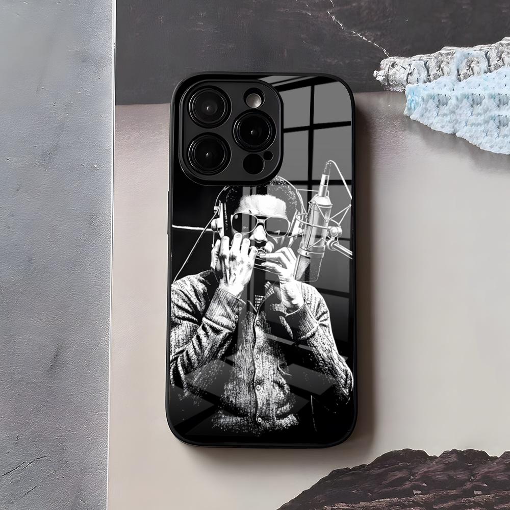S-Stevie Wonder Phone Case For IPhone 17 Air 16 E Pro Max 15 14 13 Mini 12 Pro 11 Max Plus Black Glass Cover
