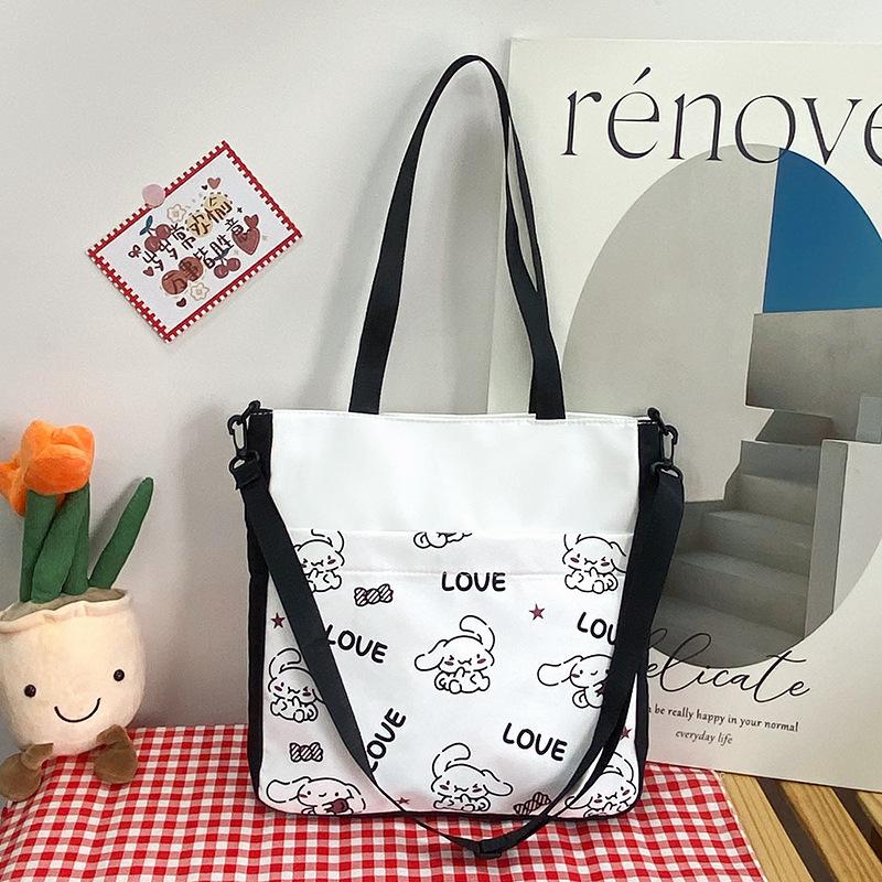 Student tutoring bag, new shoulder bag, fashionable and sweet contrasting color, large-capacity messenger bag.