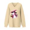 Women's V-neck Dropped Shoulder Halloween Print Sports Sweatshirt Top