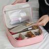 Bolsa de Maquiagem Estilosa de Grande Capacidade com Material PU à Prova d'Água para Viagem e Uso Doméstico