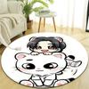 1pc Kpop Team8 Design Printed Area Round Carpet for Bedroom Living Room Home Decor Rugs Mat Non Slip Mat Rug for Bedside