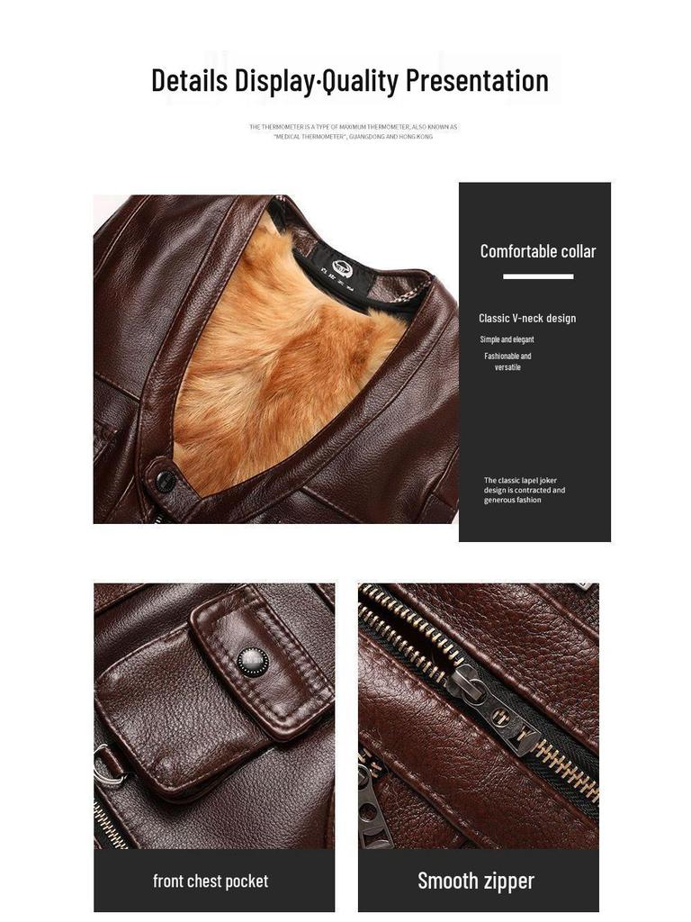 Herren Plus Size West aus echtem Rindsleder mit mehreren Taschen – Lässiges Gilet für Frühling, Herbst, Winter & Vaters Outfit