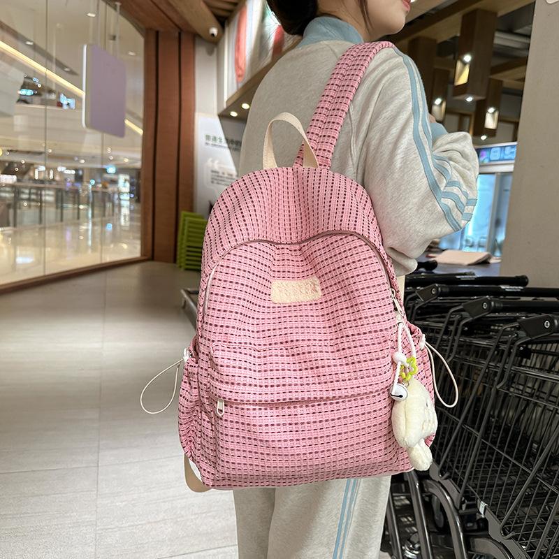 Spring New Style Junior High School Student Backpack for Girls, Fashionable and Simple High School and College Student Double Shoulder Bag