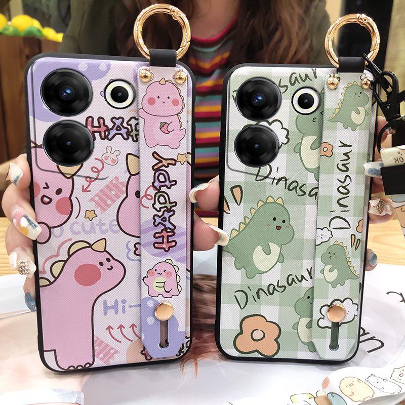 Cute Lanyard Phone Case For Tecno Camon20 Pro 5G/CK8n Silicone Phone Holder Soft case Back Cover Waterproof Wrist Strap