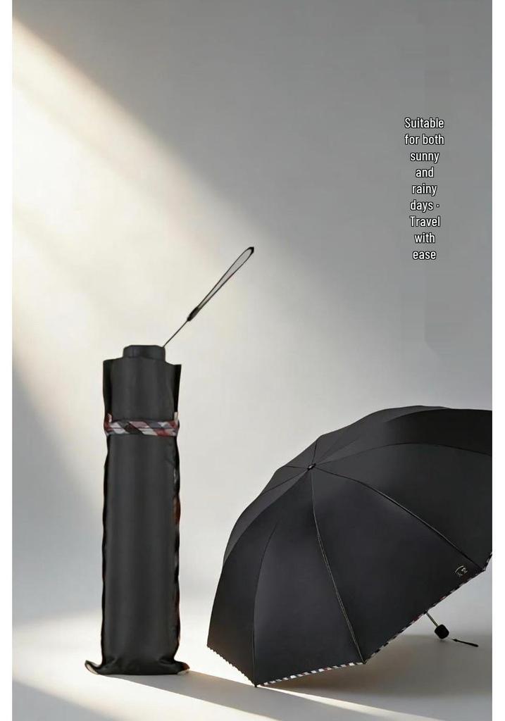 Tianti 3311E Black Glue 10-Rib Sun & Rain Protection Umbrella, Customizable for Business Advertising