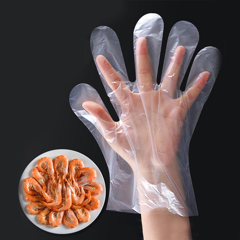 Disposable PE Plastic Gloves for Kitchen Hygiene - Clear, Thickened, Ideal for Cooking, Baking, and Food Handling