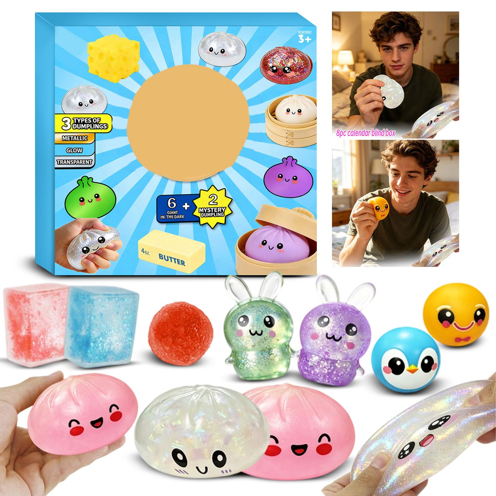 

Mystery Dumpling Countdown Calendar 8 Day Advent Box with 3D Toys and Collectible Figures for Kids and Adults Gift Set One Size