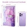 Marble Pattern Password Lock A5 Notebook Diary