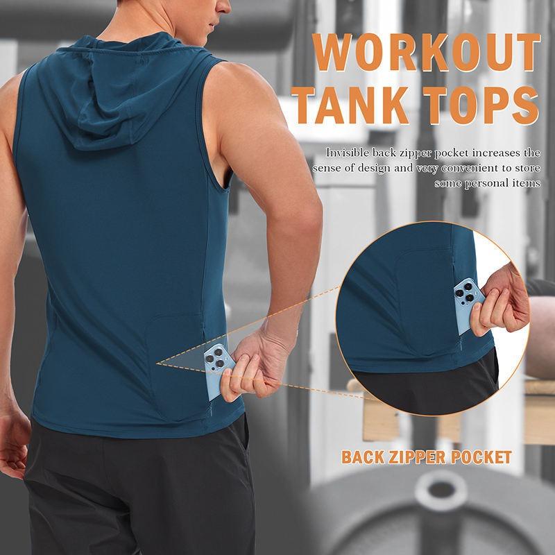 Men S Hooded Quick Dry Vest For Summer Outdoor Sports Fitness