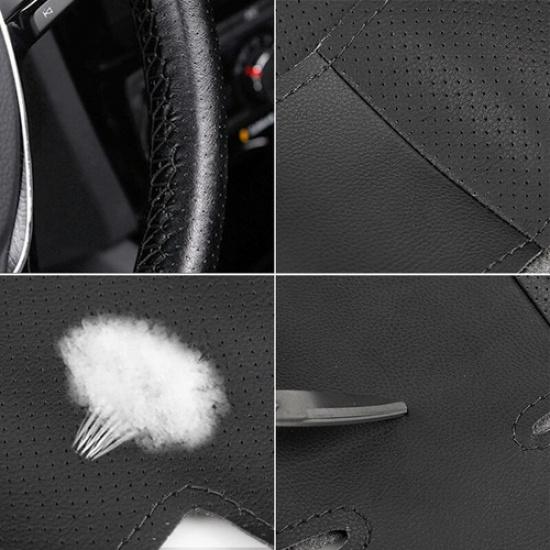 Soft Steering Wheel Leather Cover For Toyota Prius 30 XW30 2009 - 2015 BLACK