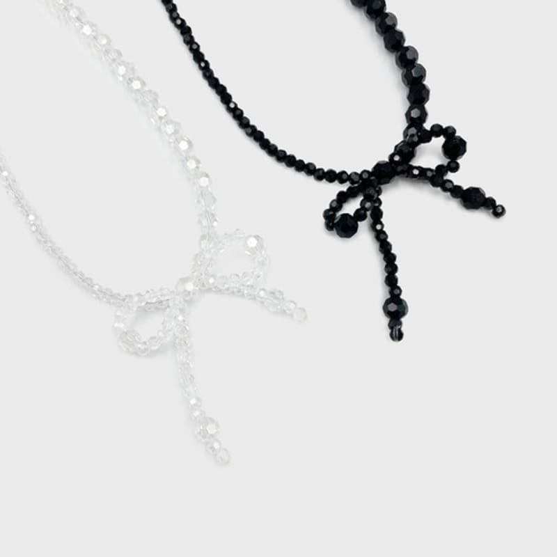 Jean Paul Clarisse Beaded Ribbon Necklace JB-24-064N
